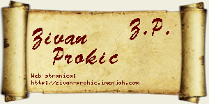 Živan Prokić vizit kartica